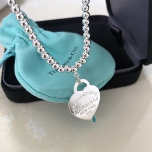 Authentic 925 Sterling Silver Heart Pendant Bead Necklace